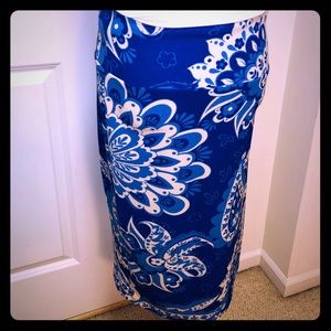 Beautiful Royal Blue Stretchy Pencil curvy Skirt